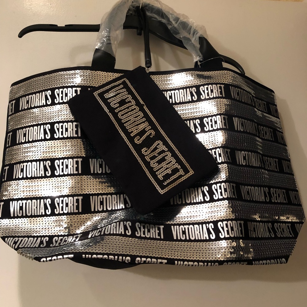 Victoria’s Secret sequin tote bag & wristlet set